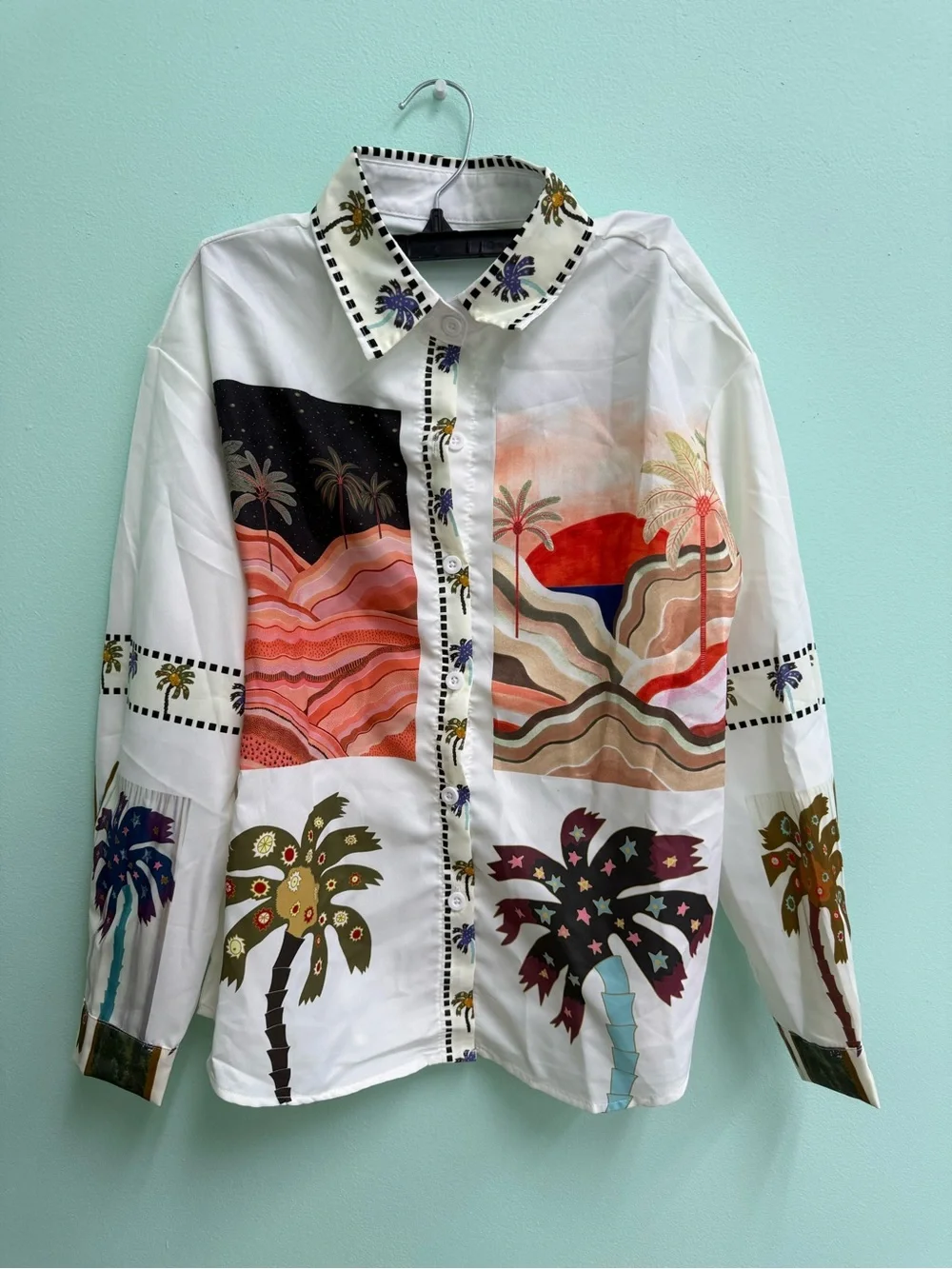 New UNISEX XS White Palm Print SET
